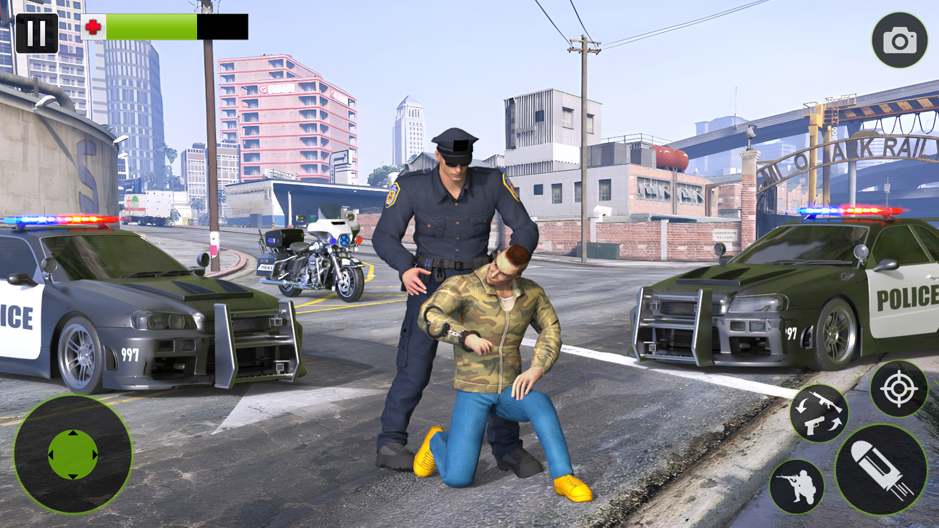 اسکرین شات 2 برنامه US Police Moto Bike Games