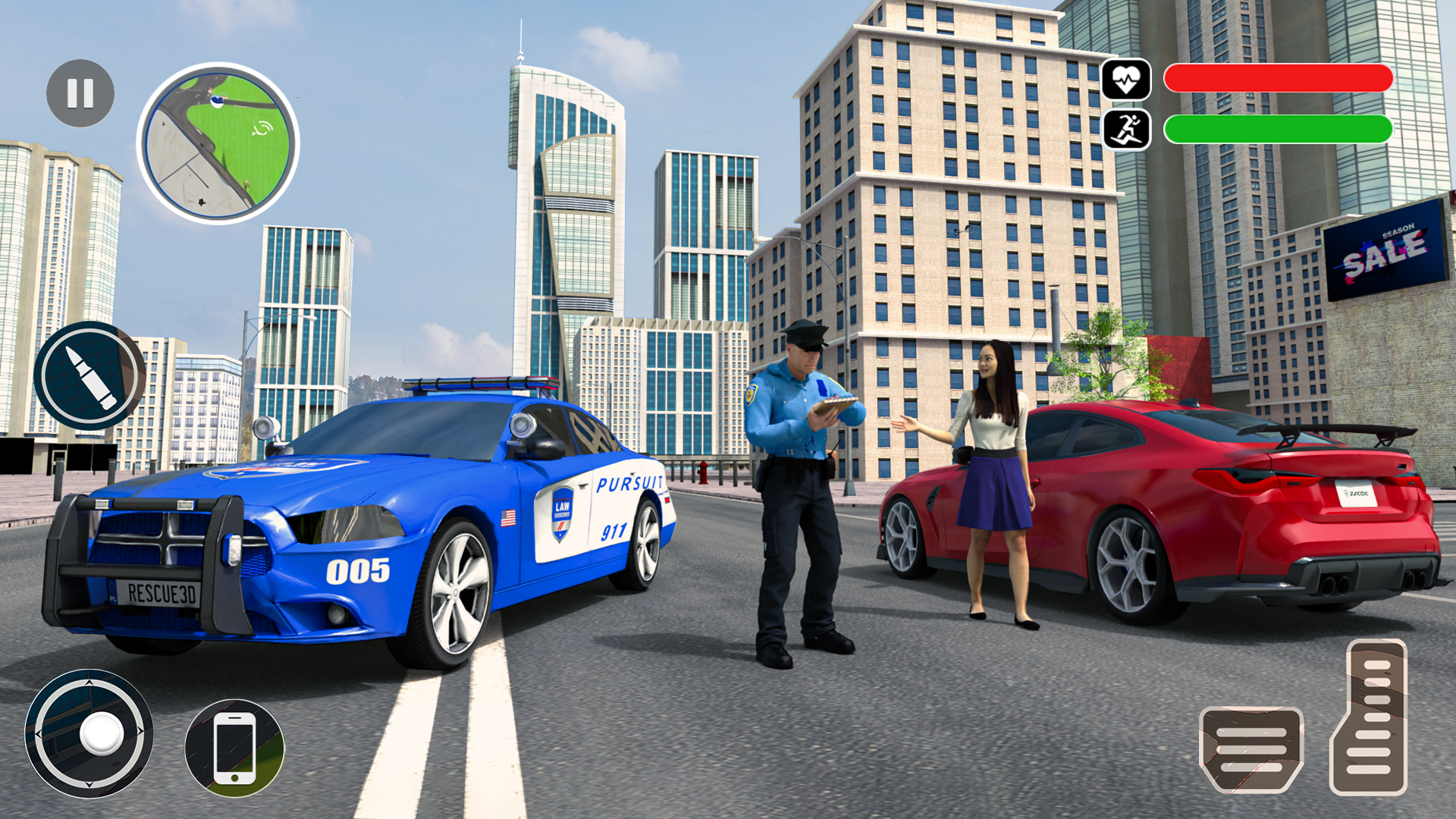 اسکرین شات 1 برنامه Police Patrol Car Chase Games