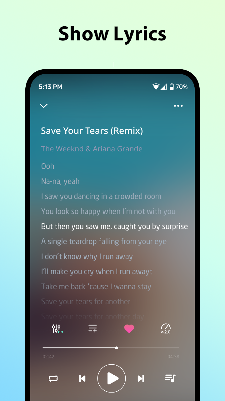اسکرین شات 5 برنامه Music Player - MP3 Music App