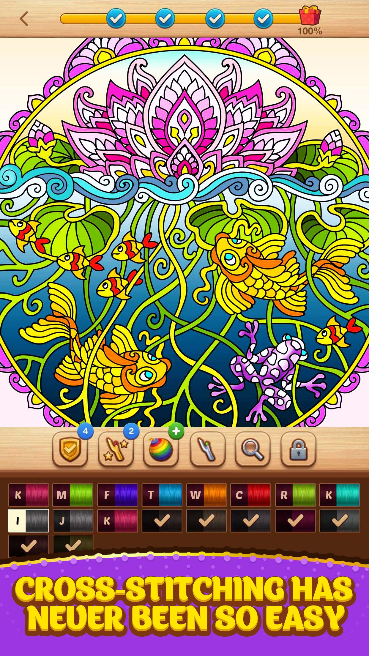 اسکرین شات 2 بازی Cross Stitch Coloring Mandala