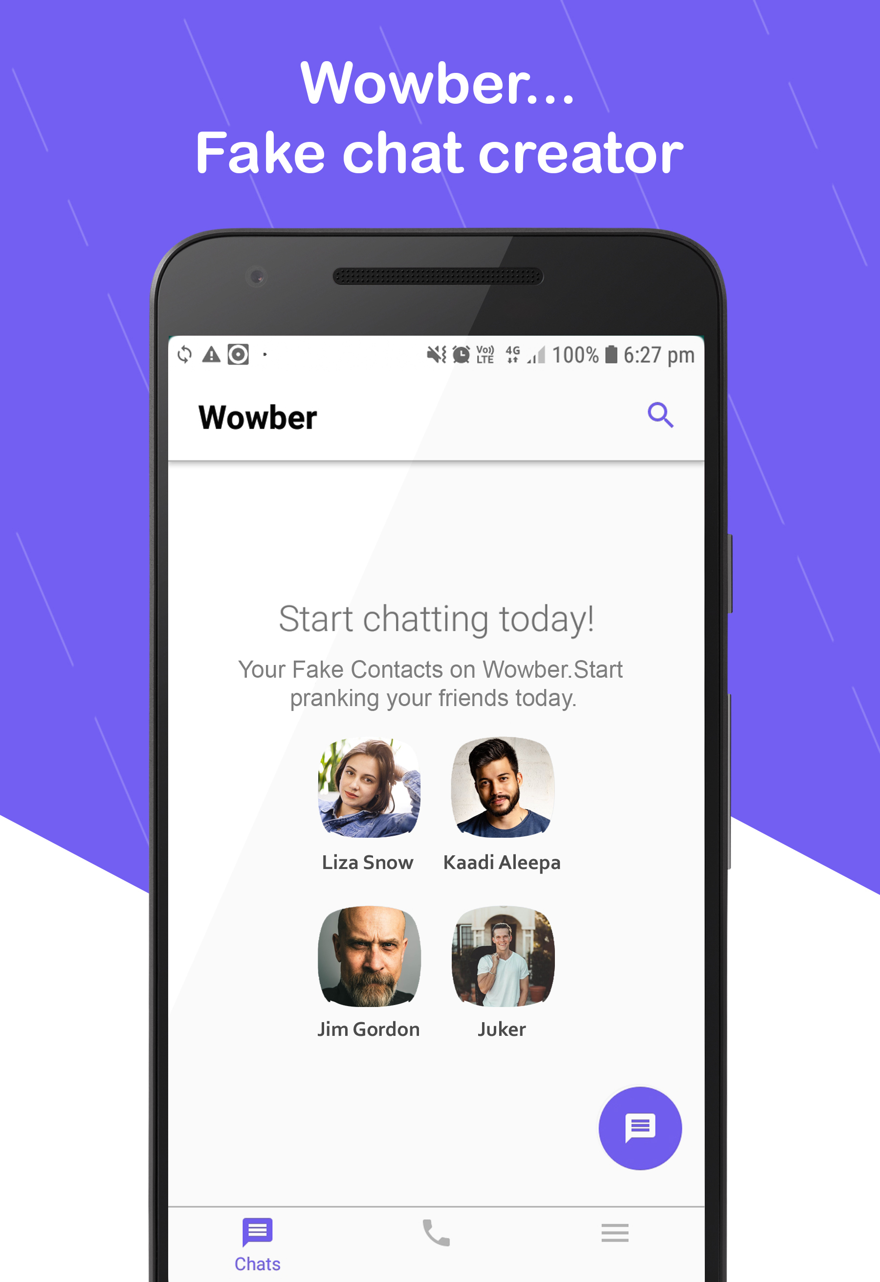 اسکرین شات 1 برنامه Fake Chat Maker - Wowber Prank