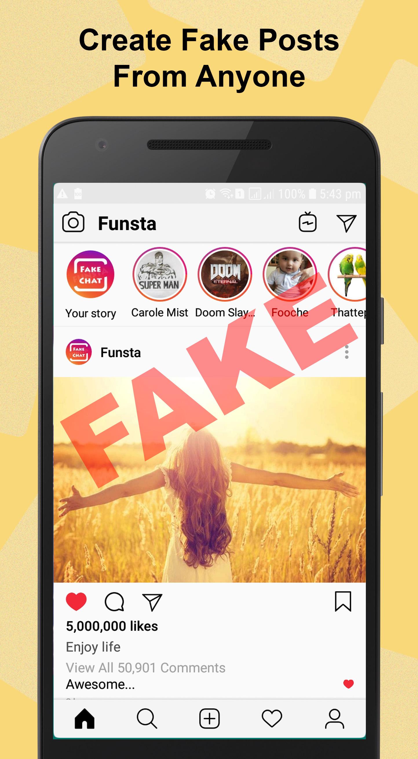 اسکرین شات 1 برنامه Funsta - Post and Direct Prank