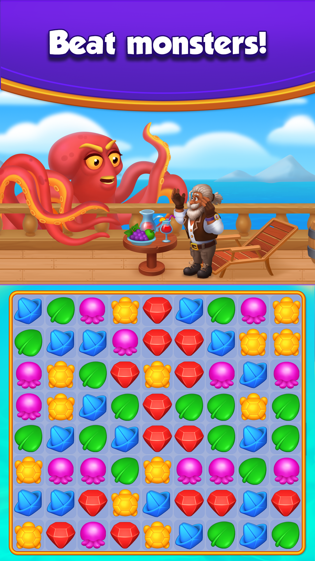 اسکرین شات 2 بازی Royal Island: PvP Match 3 Game