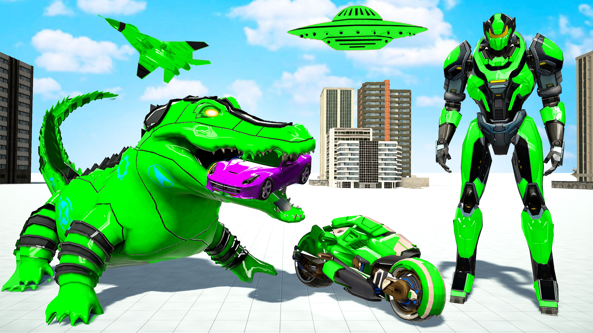 اسکرین شات 5 بازی Crocodile Robot Car Battle