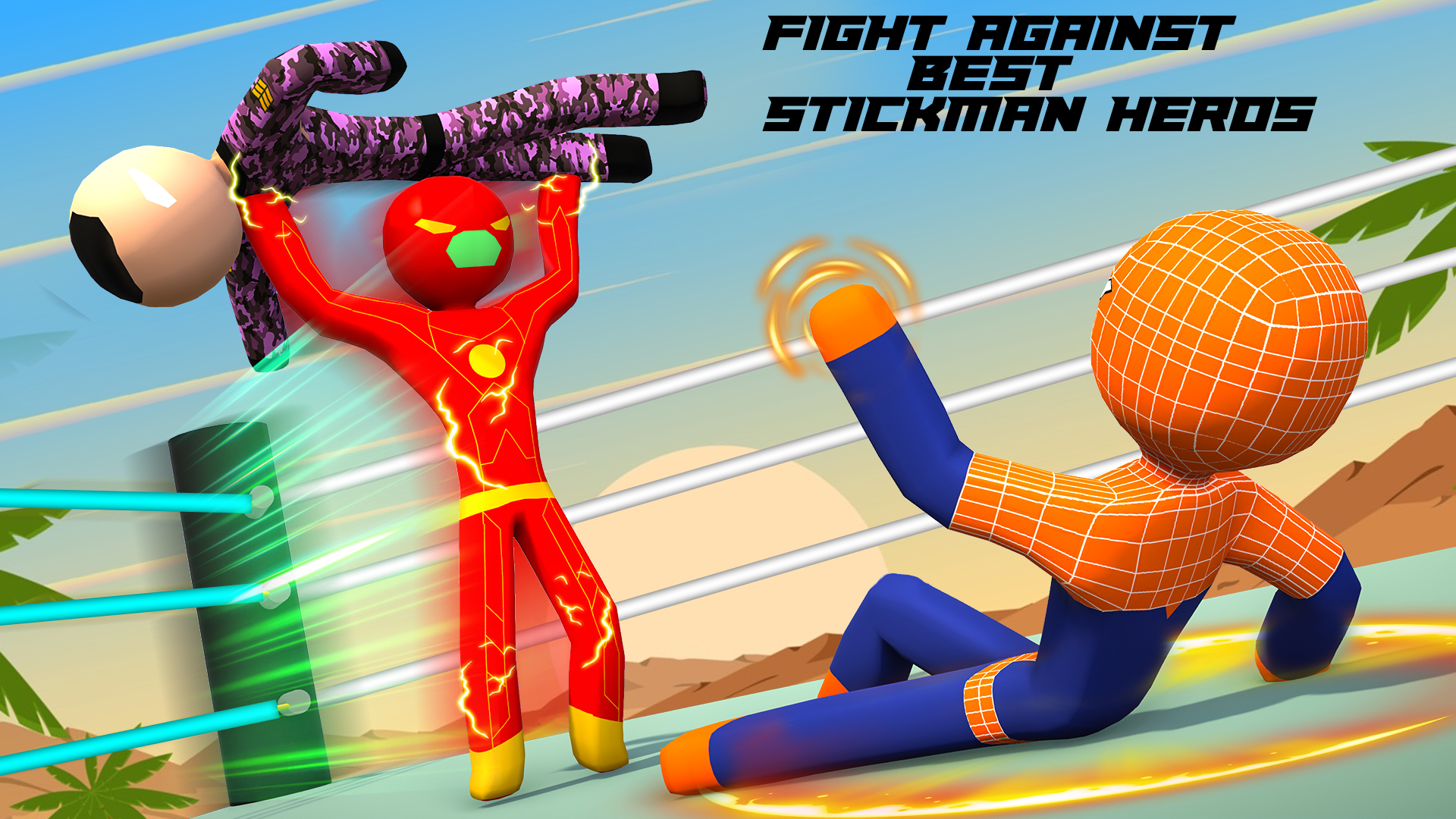 اسکرین شات 2 برنامه Stickman Ring Fighting Game