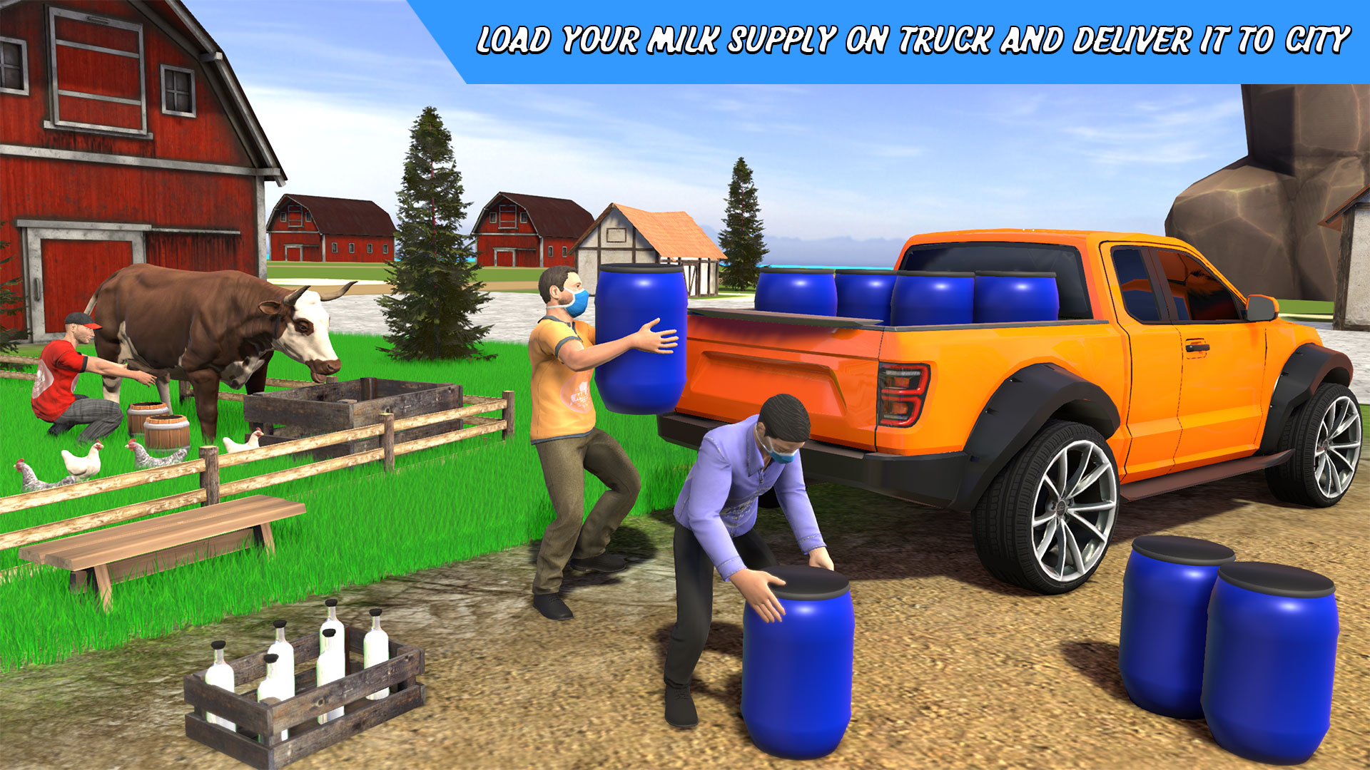 اسکرین شات 4 برنامه Cow Milk Delivery Truck Games
