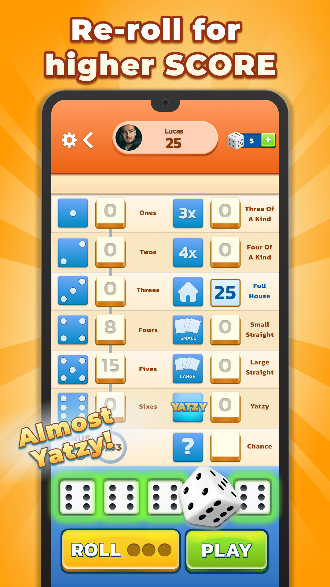 اسکرین شات 5 بازی Yatzy - Fun Classic Dice Game