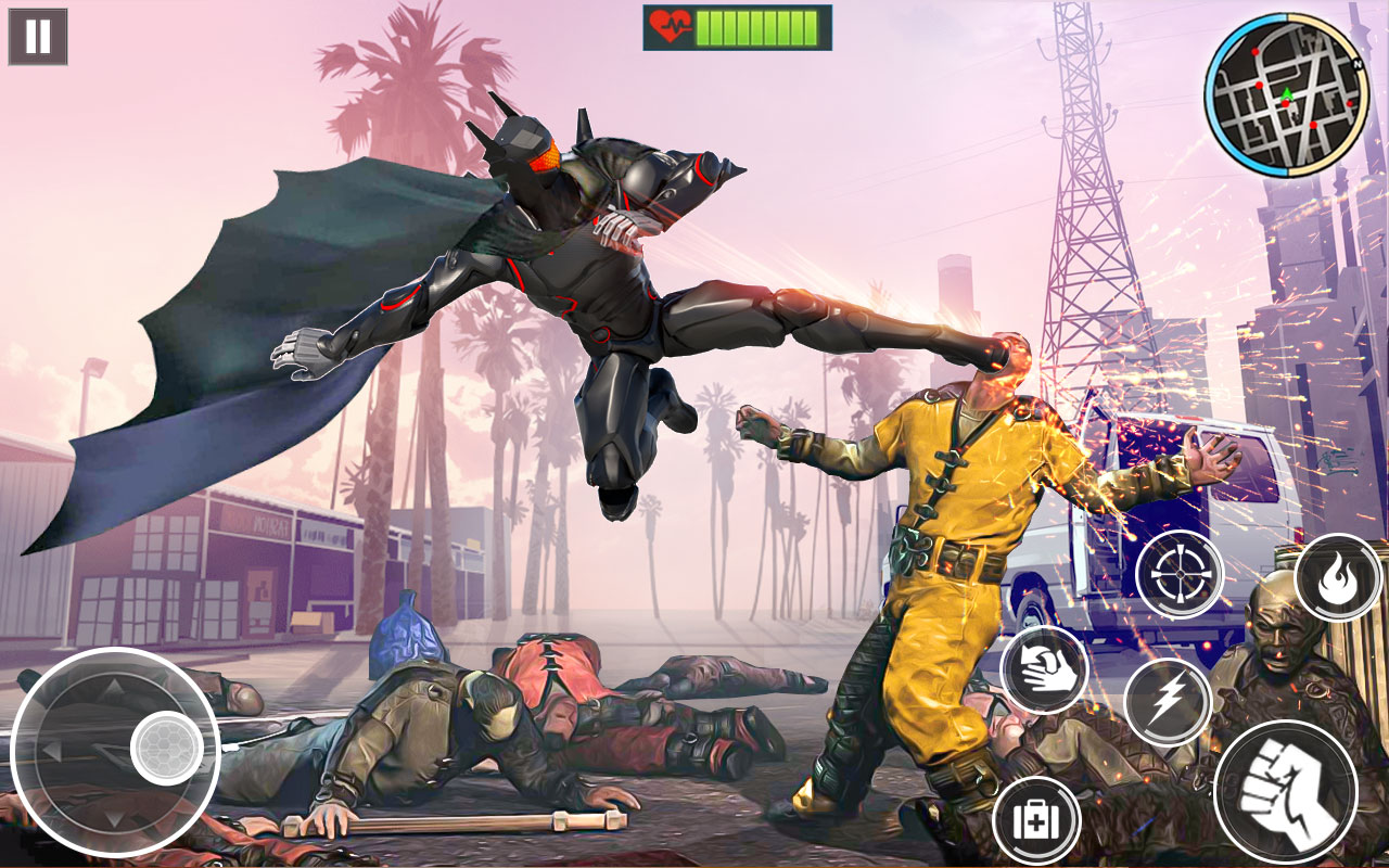اسکرین شات بازی Flying Bat Superhero Man Games 1