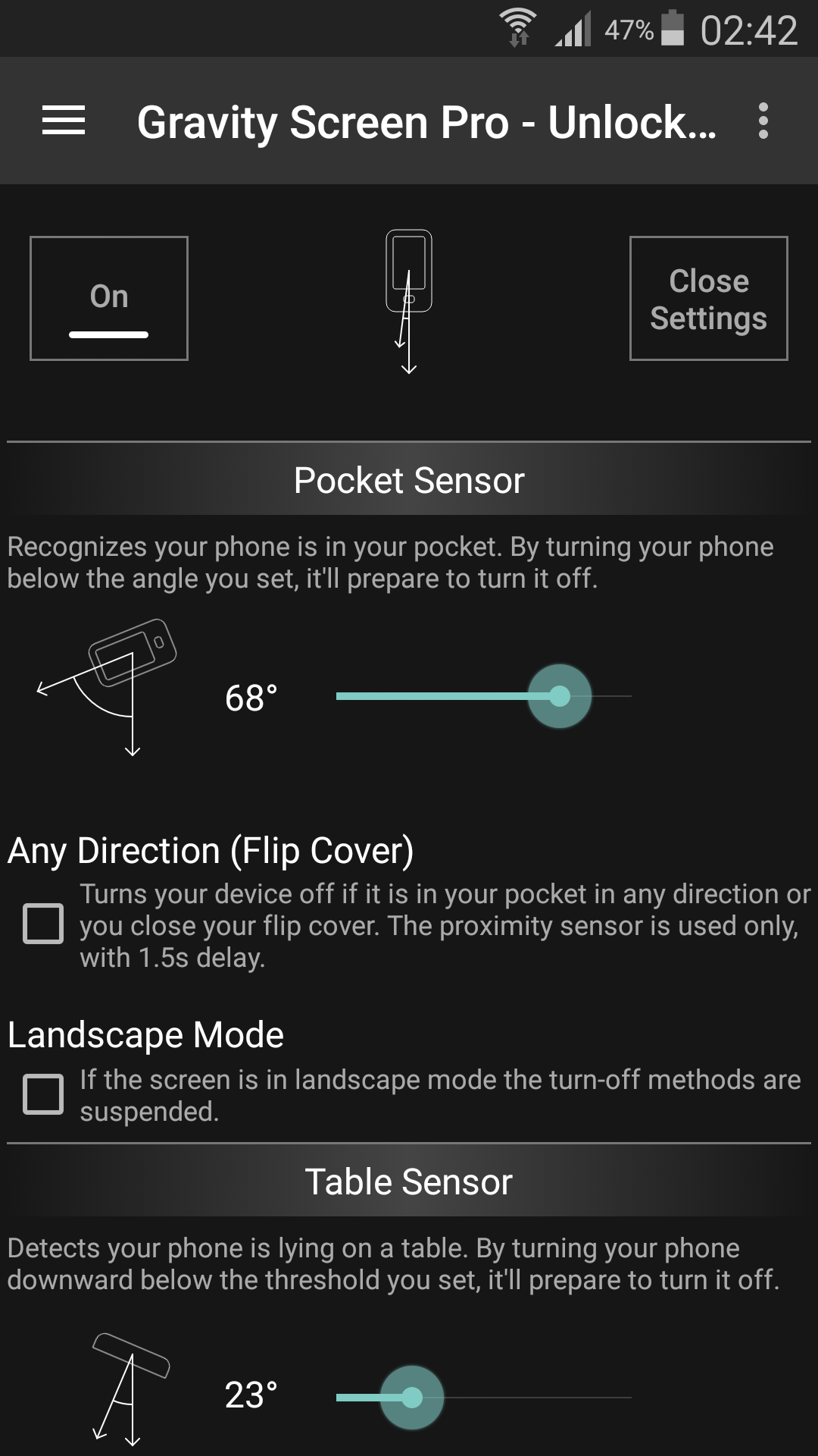 اسکرین شات 1 برنامه Gravity Screen - On/Off