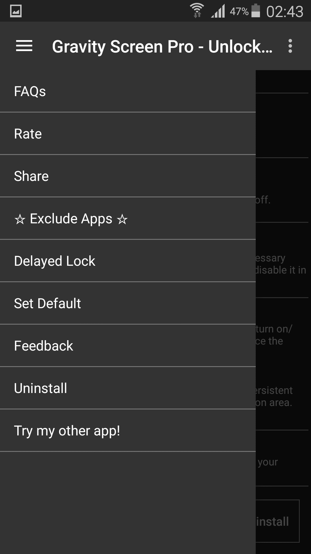 اسکرین شات 5 برنامه Gravity Screen - On/Off