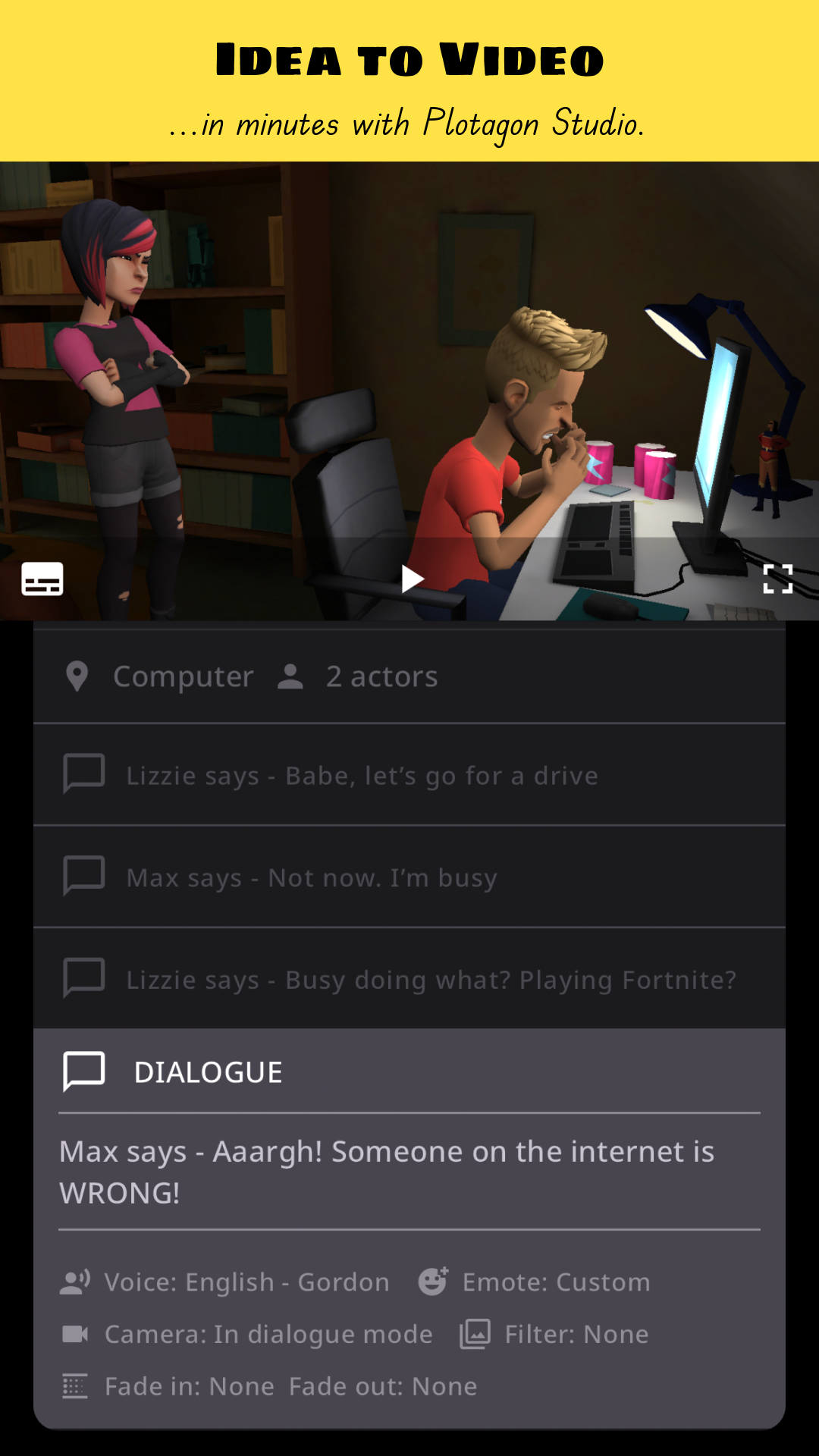 اسکرین شات 1 برنامه Plotagon Studio