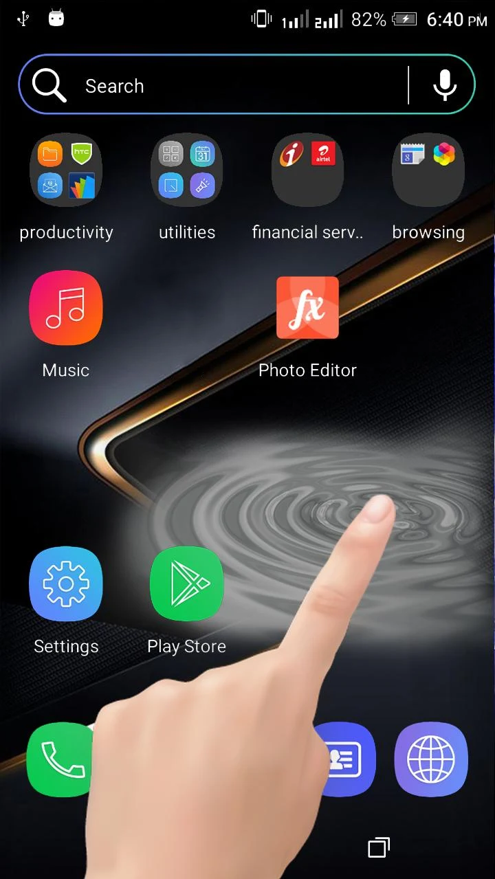 اسکرین شات 2 برنامه Gold Black Water Ripple LWP