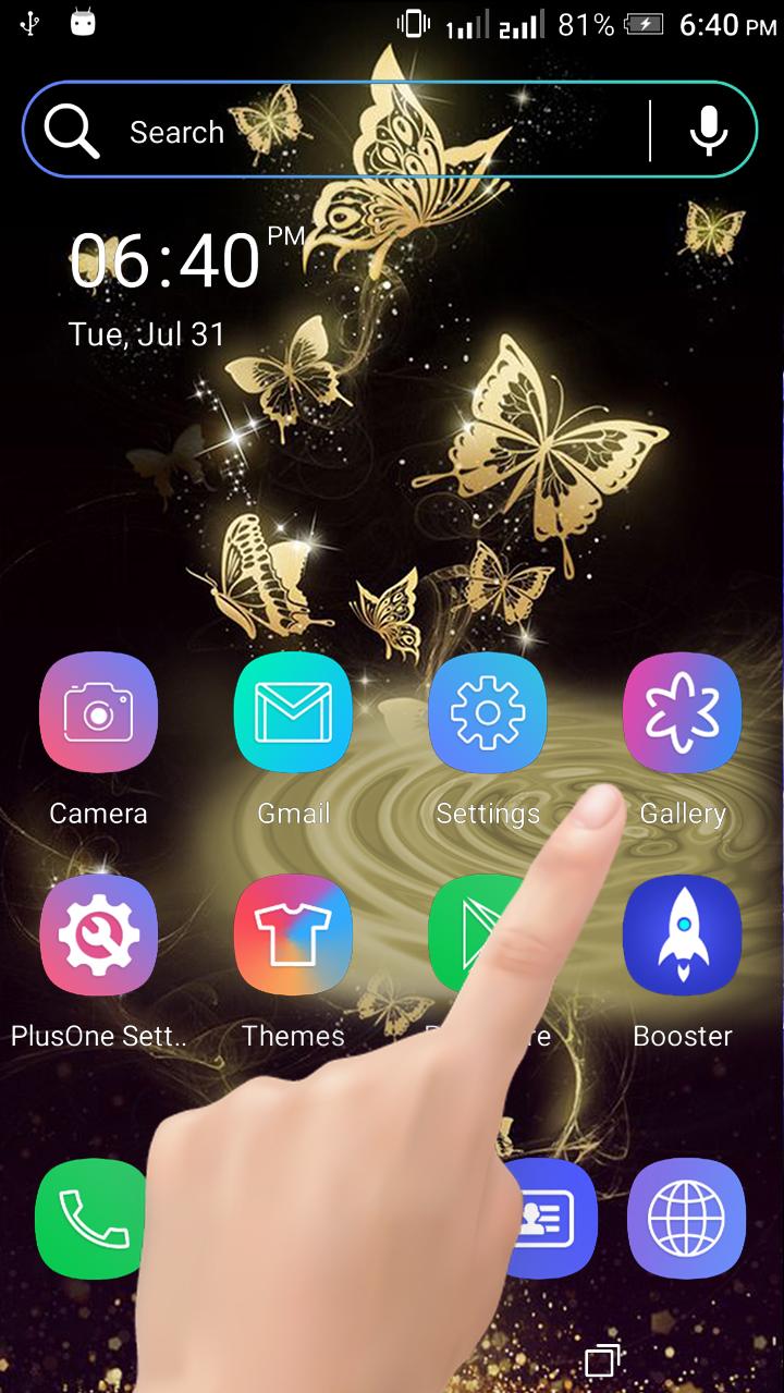 اسکرین شات 1 برنامه Gold Butterfly Water LWP