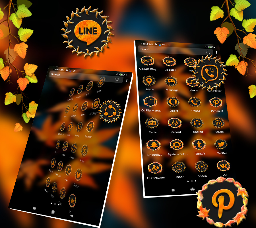 اسکرین شات 4 برنامه Autumn Launcher Theme