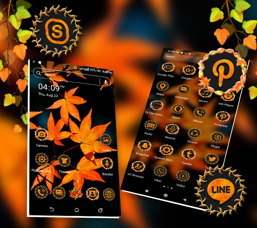 اسکرین شات 1 برنامه Autumn Launcher Theme