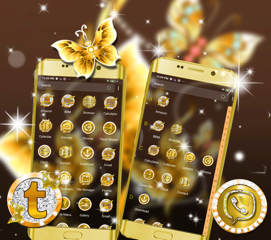 اسکرین شات 3 برنامه Golden ButterFly Theme