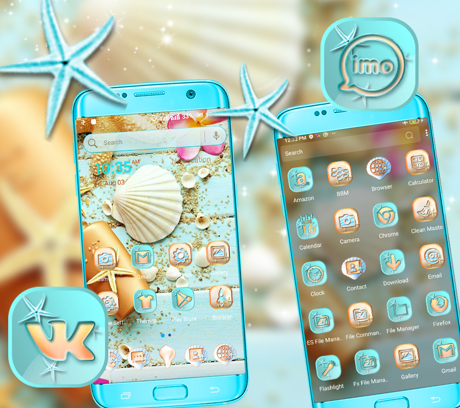 اسکرین شات 1 برنامه Sea Shell Launcher Theme