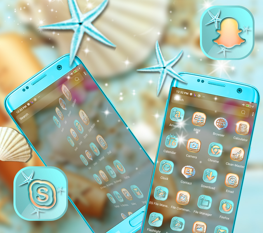 اسکرین شات 4 برنامه Sea Shell Launcher Theme