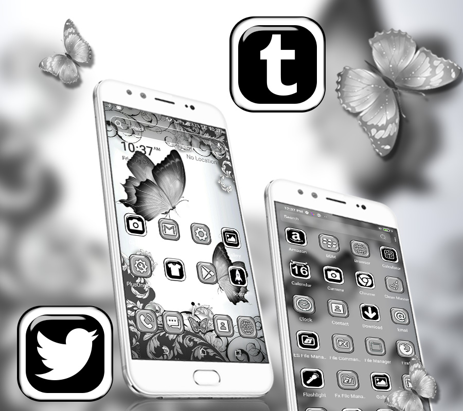 اسکرین شات 1 برنامه White Butterfly Launcher