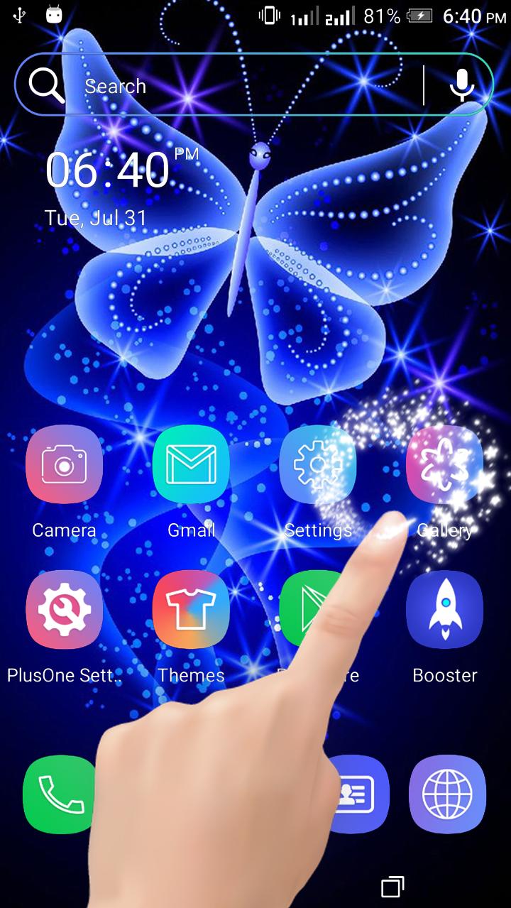 اسکرین شات 1 برنامه Neon Butterfly Particle LWP