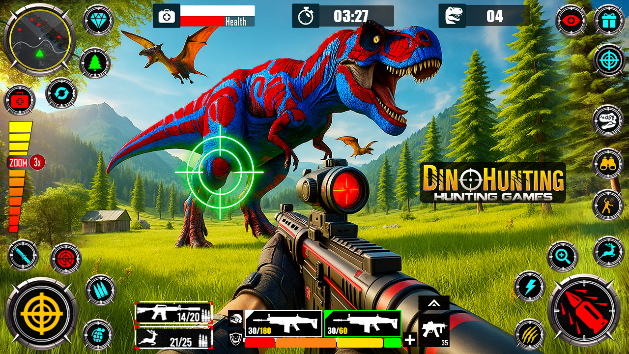 اسکرین شات 1 برنامه Wild Dino Hunting Gun Games