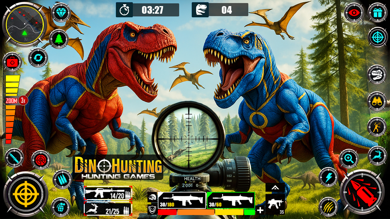 اسکرین شات 2 برنامه Wild Dinosaur Hunting Zoo Game