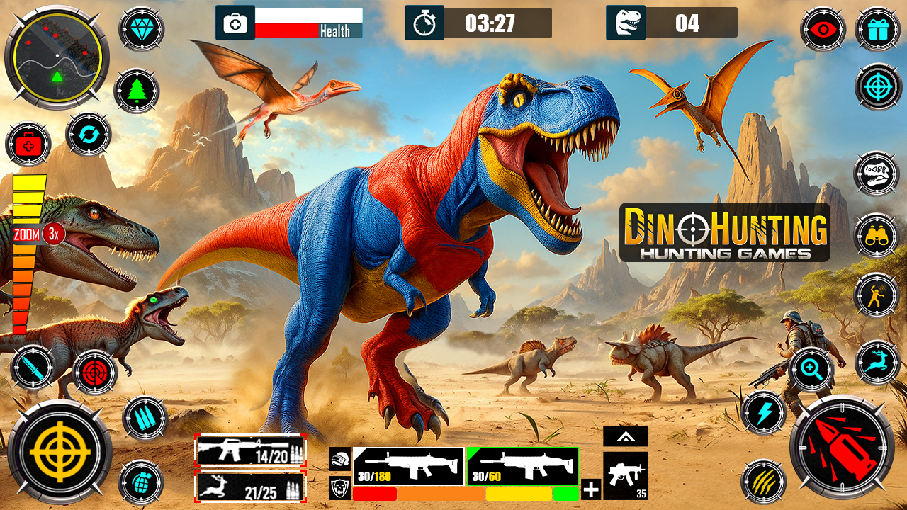 اسکرین شات 4 برنامه Wild Dino Hunting Gun Games