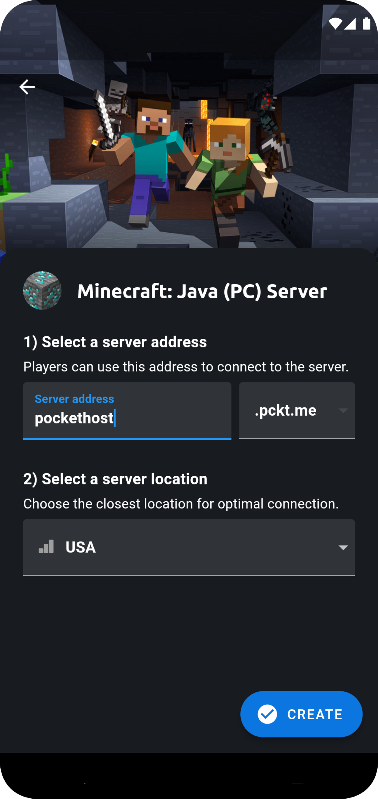 اسکرین شات 2 برنامه Pockethost: Game Server