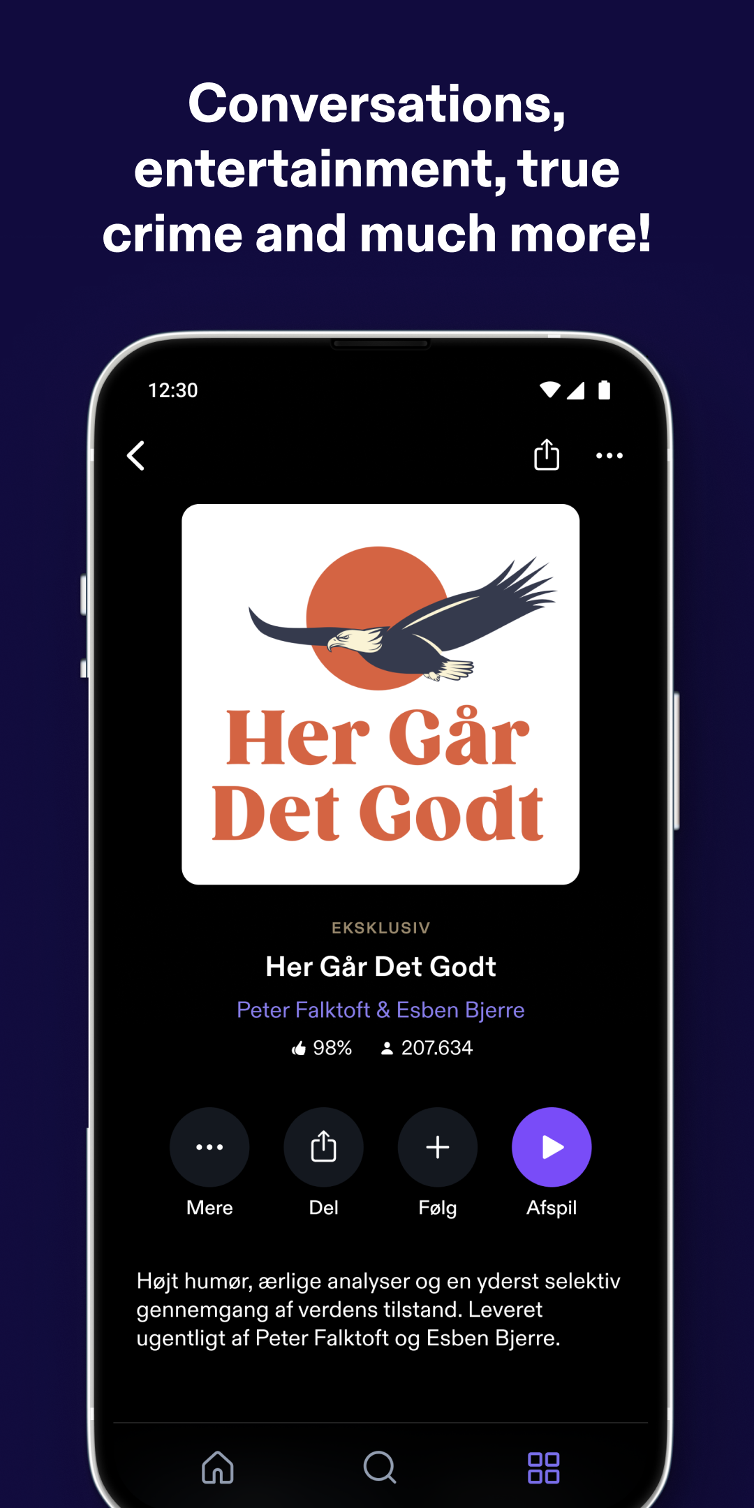 اسکرین شات 5 برنامه Podimo - Podcasts & Audiobooks