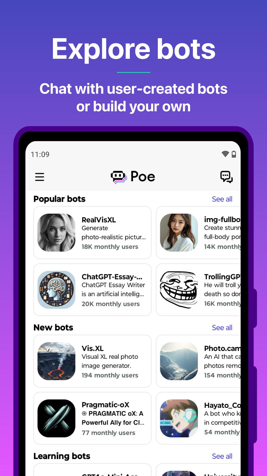 اسکرین شات 3 برنامه Poe - Fast AI Chat