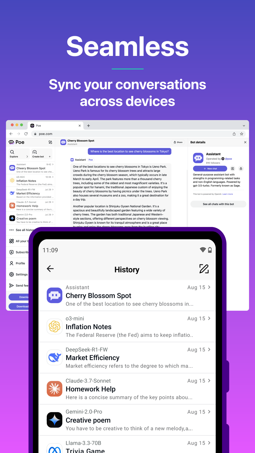 اسکرین شات 8 برنامه Poe - Fast AI Chat