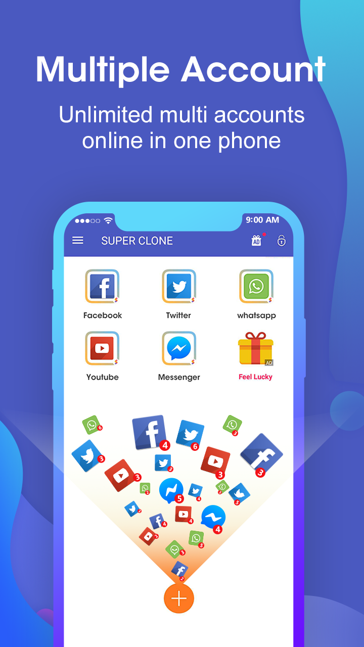 اسکرین شات 1 برنامه Super Clone: Multiple Accounts