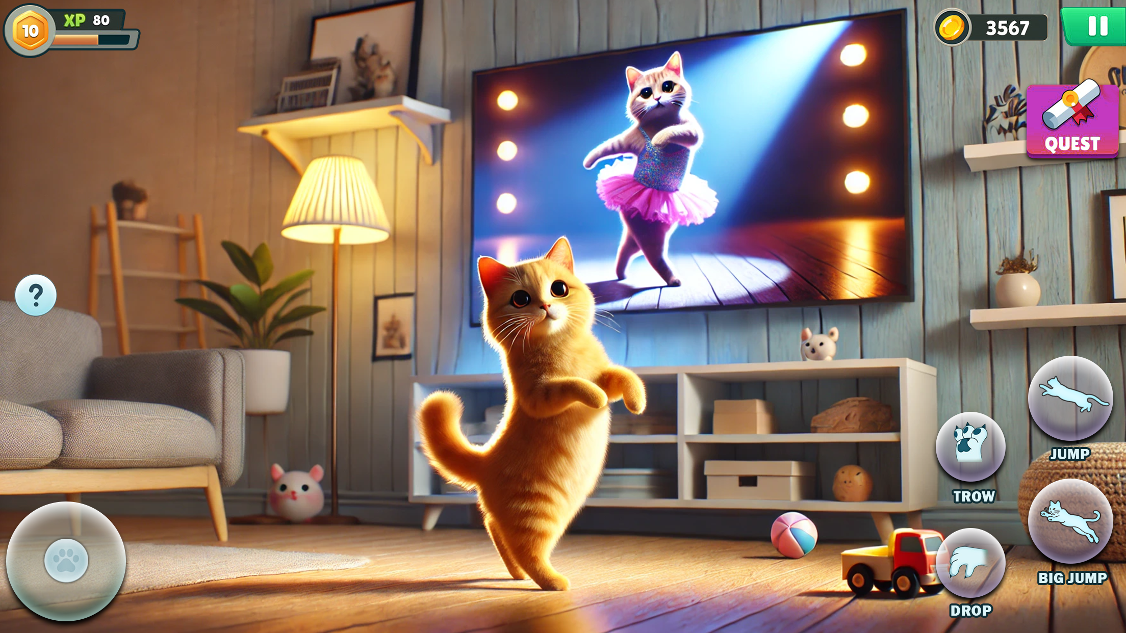 اسکرین شات 3 برنامه Bad Cat Chaos: Prank Gran Sim
