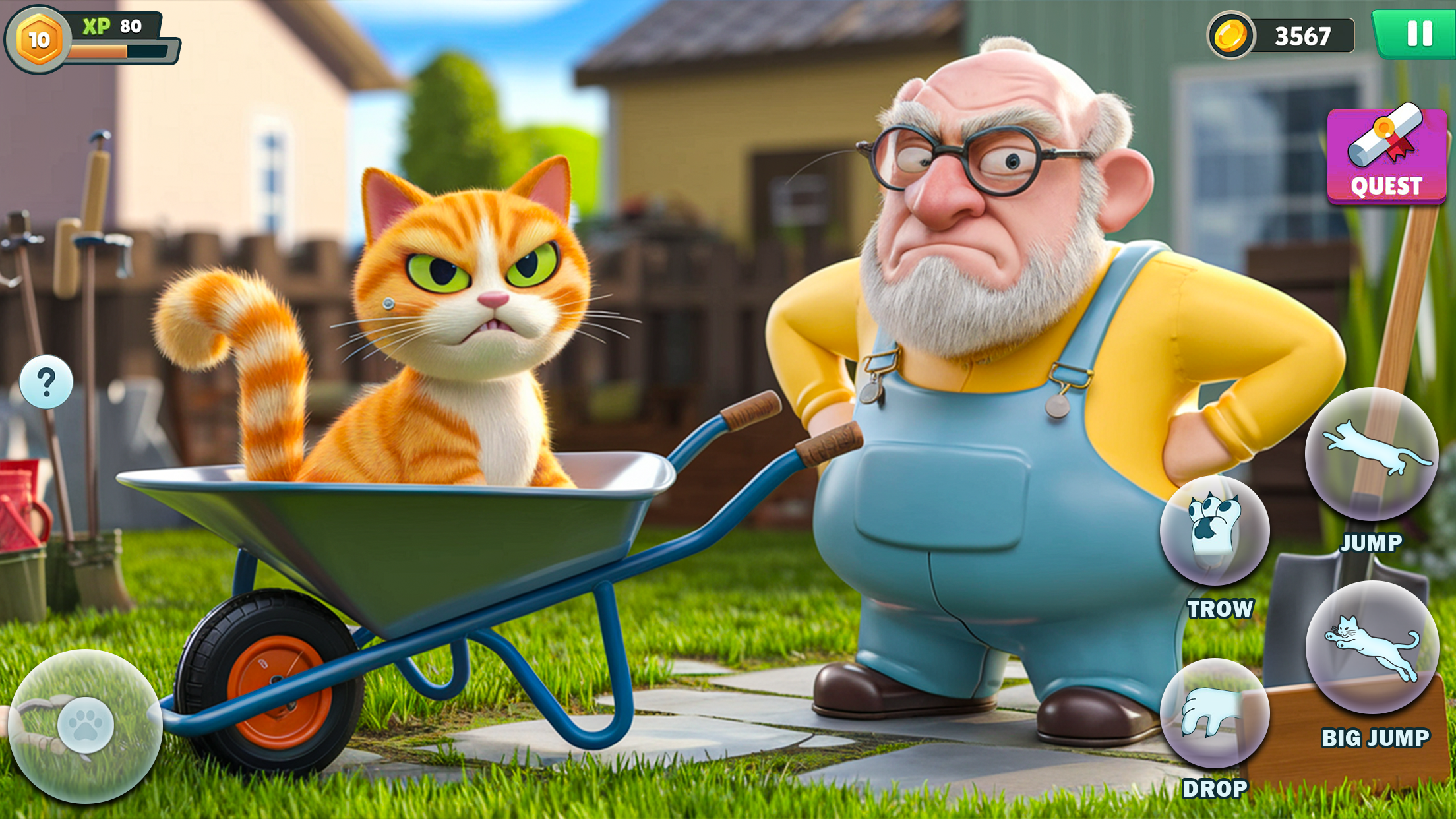 اسکرین شات 2 برنامه Bad Cat Chaos: Prank Gran Sim