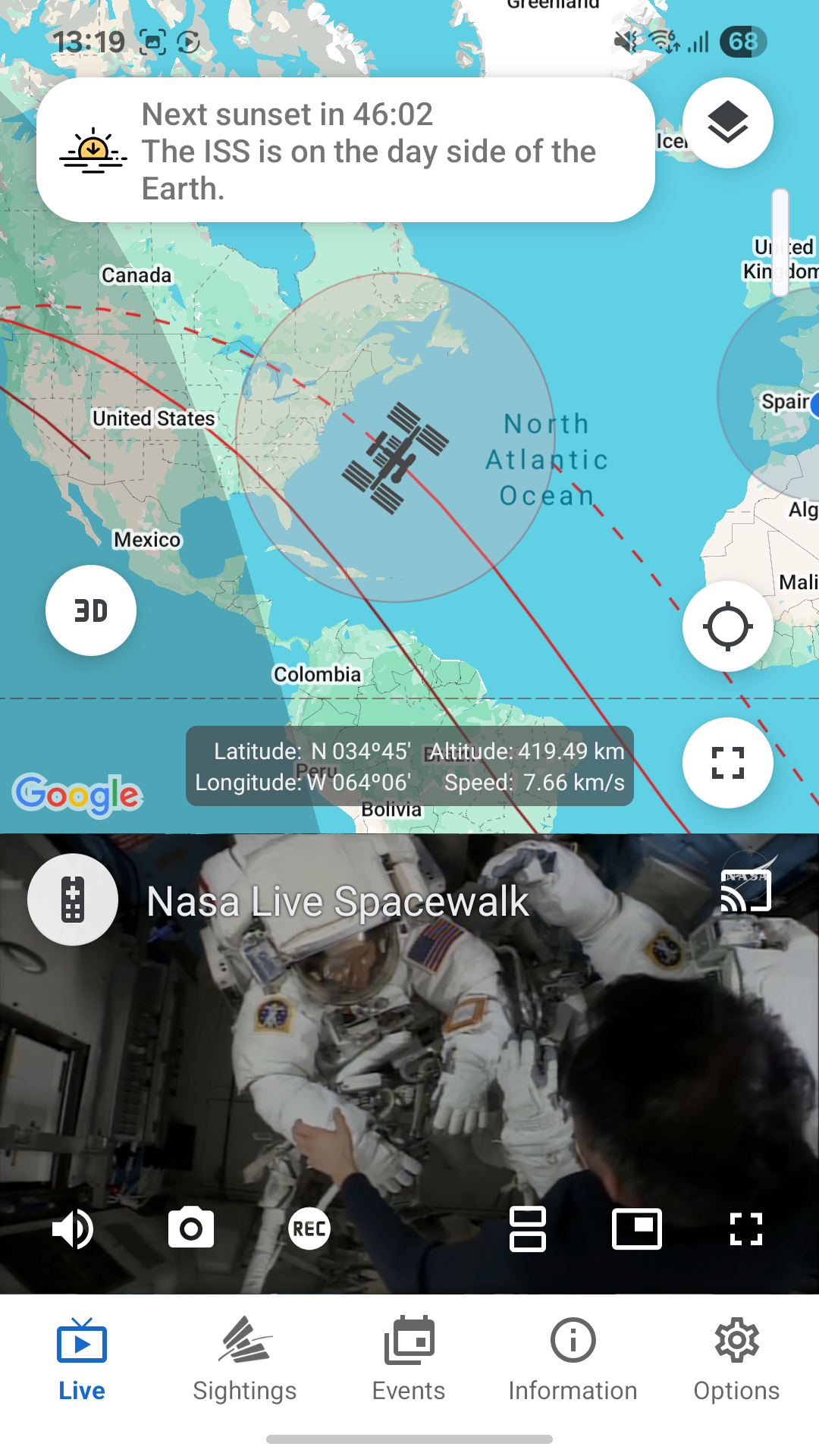 اسکرین شات 7 برنامه ISS onLive: HD View Earth Live