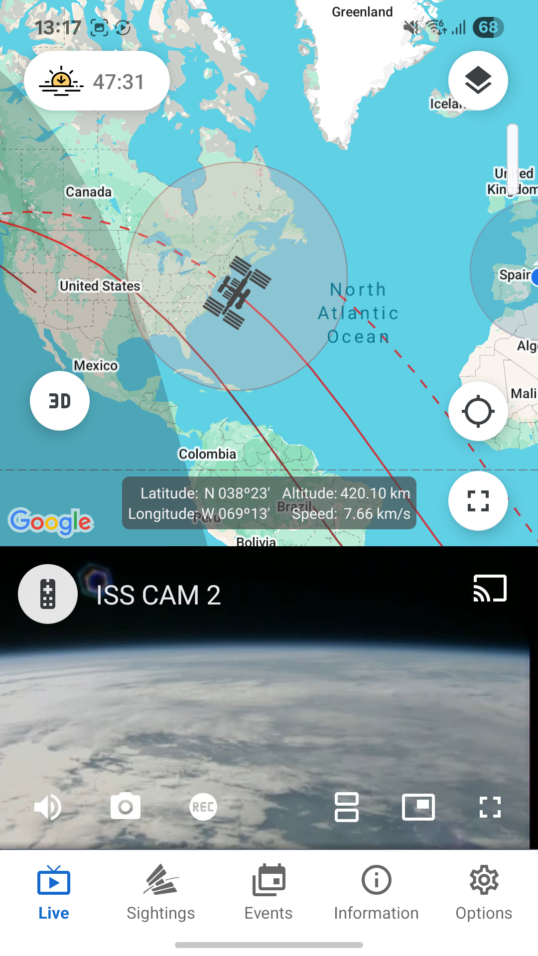 اسکرین شات 2 برنامه ISS onLive: HD View Earth Live