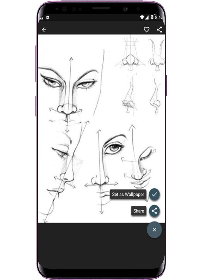 اسکرین شات 3 برنامه Drawing Face Tutorial