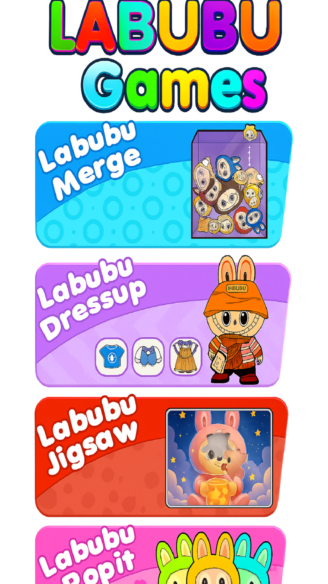 اسکرین شات 1 بازی Labubu Game: Merge & Dress up
