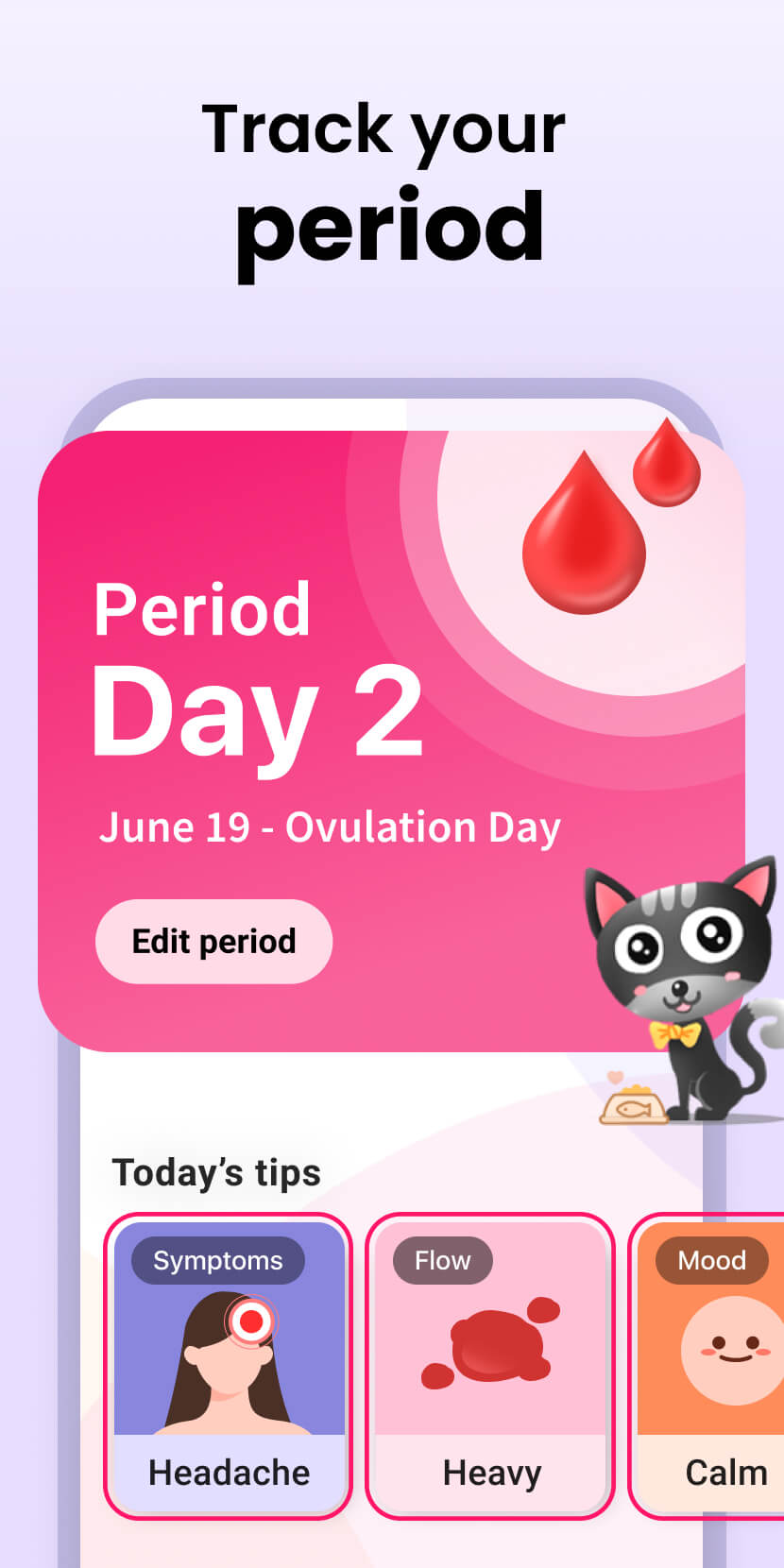 اسکرین شات 2 برنامه Period Calendar Period Tracker