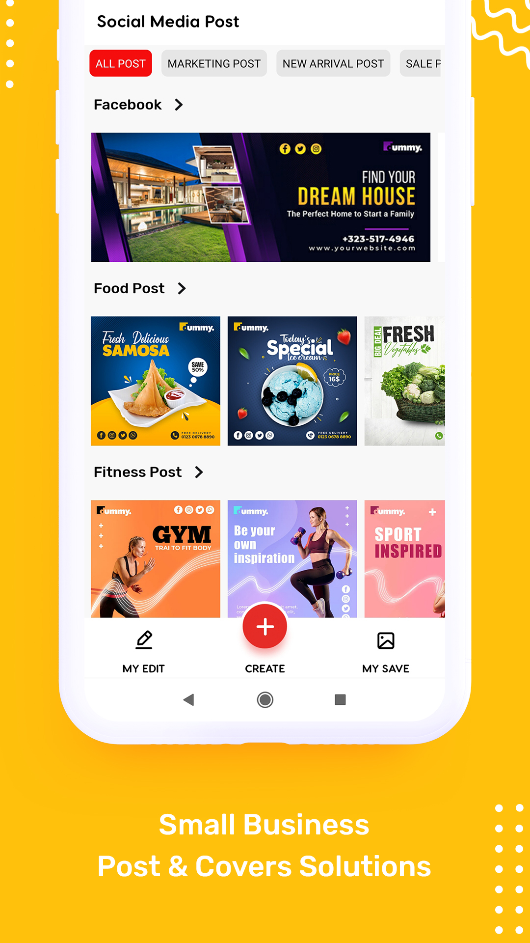 اسکرین شات 1 برنامه Social Media Post Design