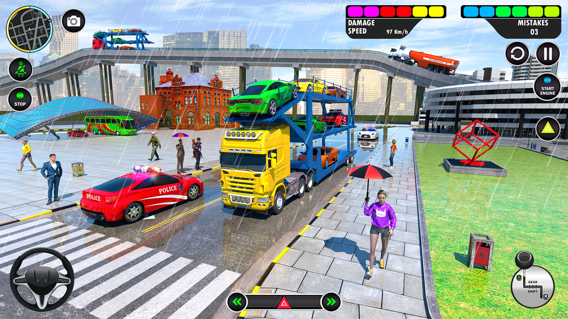 اسکرین شات 2 برنامه Car Transport Truck Sim 3D