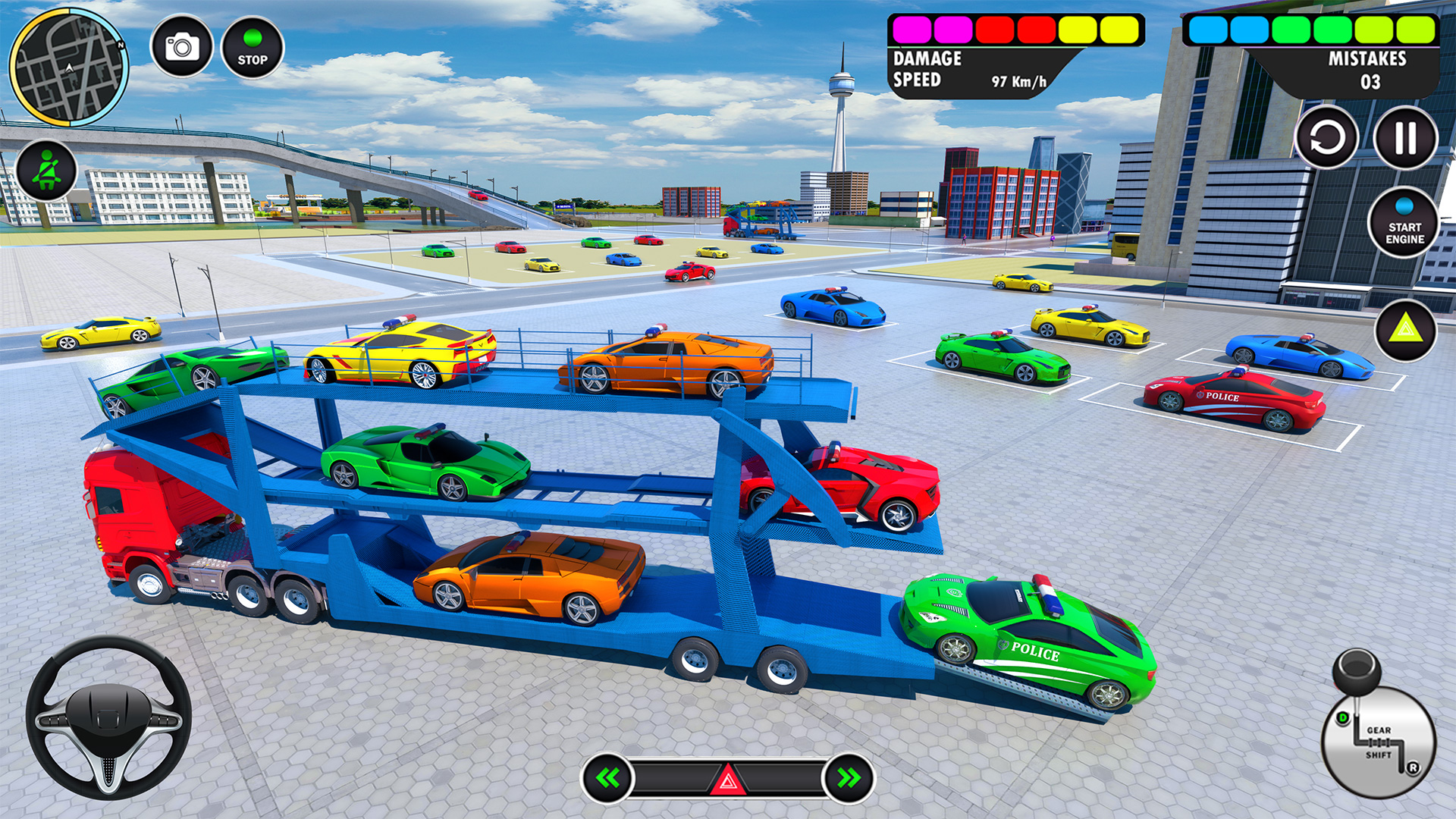 اسکرین شات 1 برنامه Car Transport Truck Sim 3D