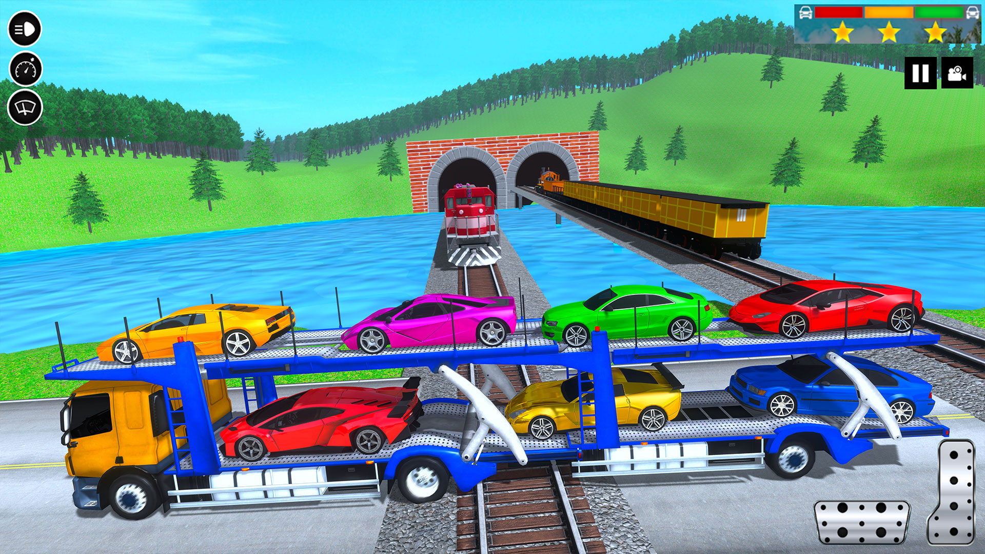 اسکرین شات 4 برنامه Car Transport Truck Sim 3D
