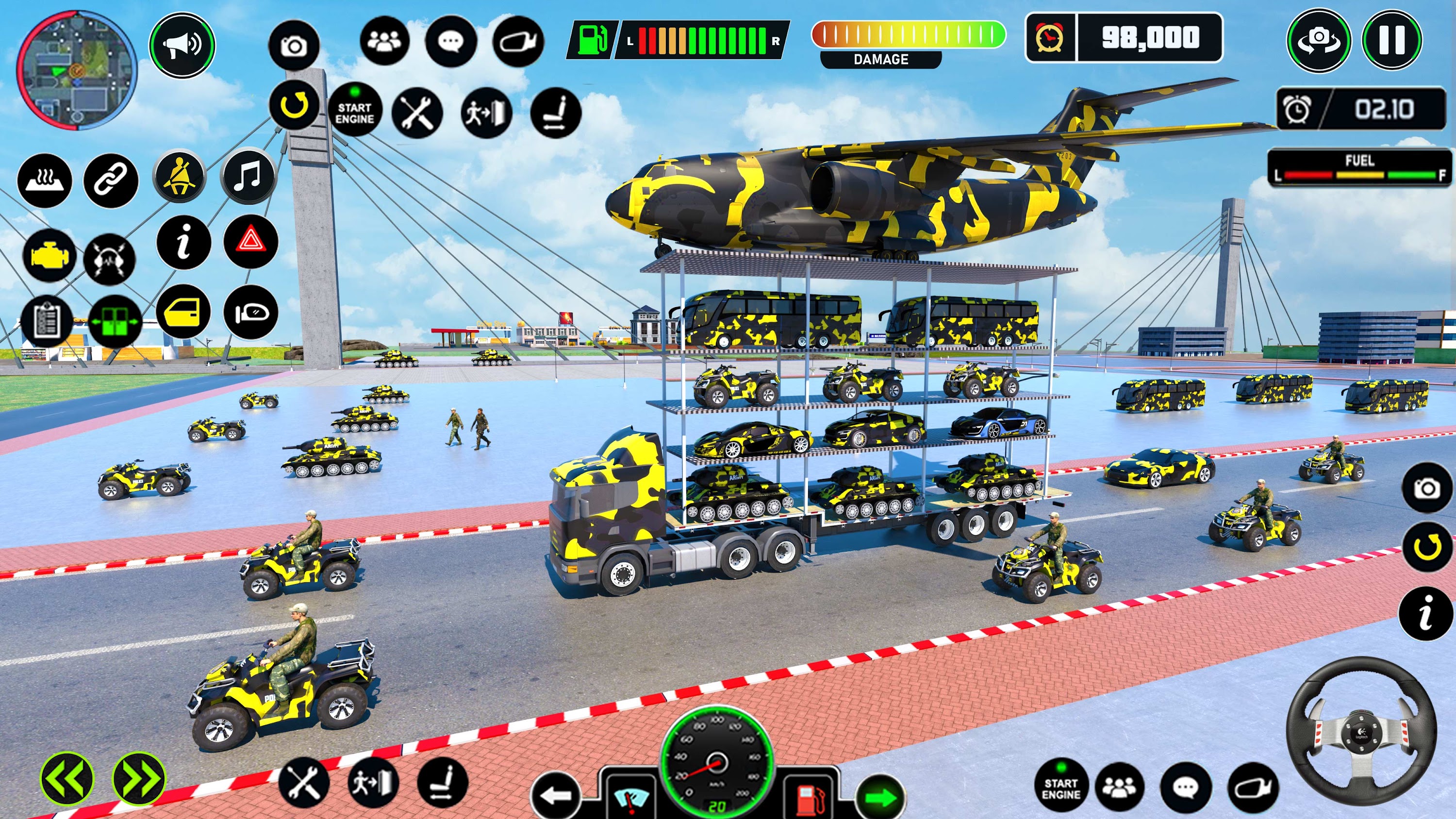 اسکرین شات 2 برنامه Army Vehicle Transporter Games
