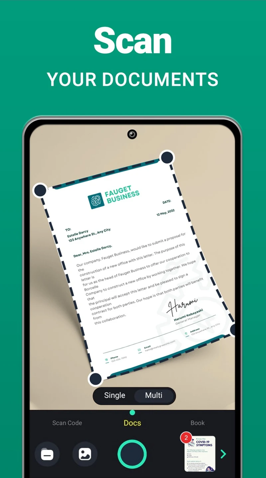 اسکرین شات 2 برنامه Photo Scanner - Scan to PDF