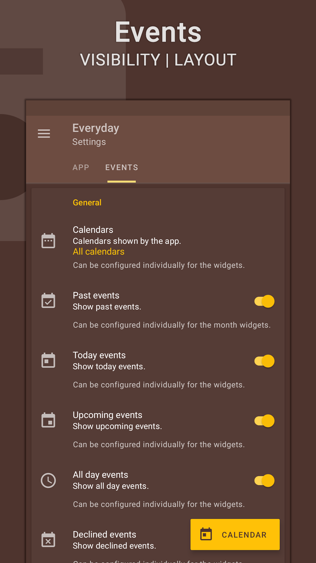 اسکرین شات 6 برنامه Everyday | Calendar Widget