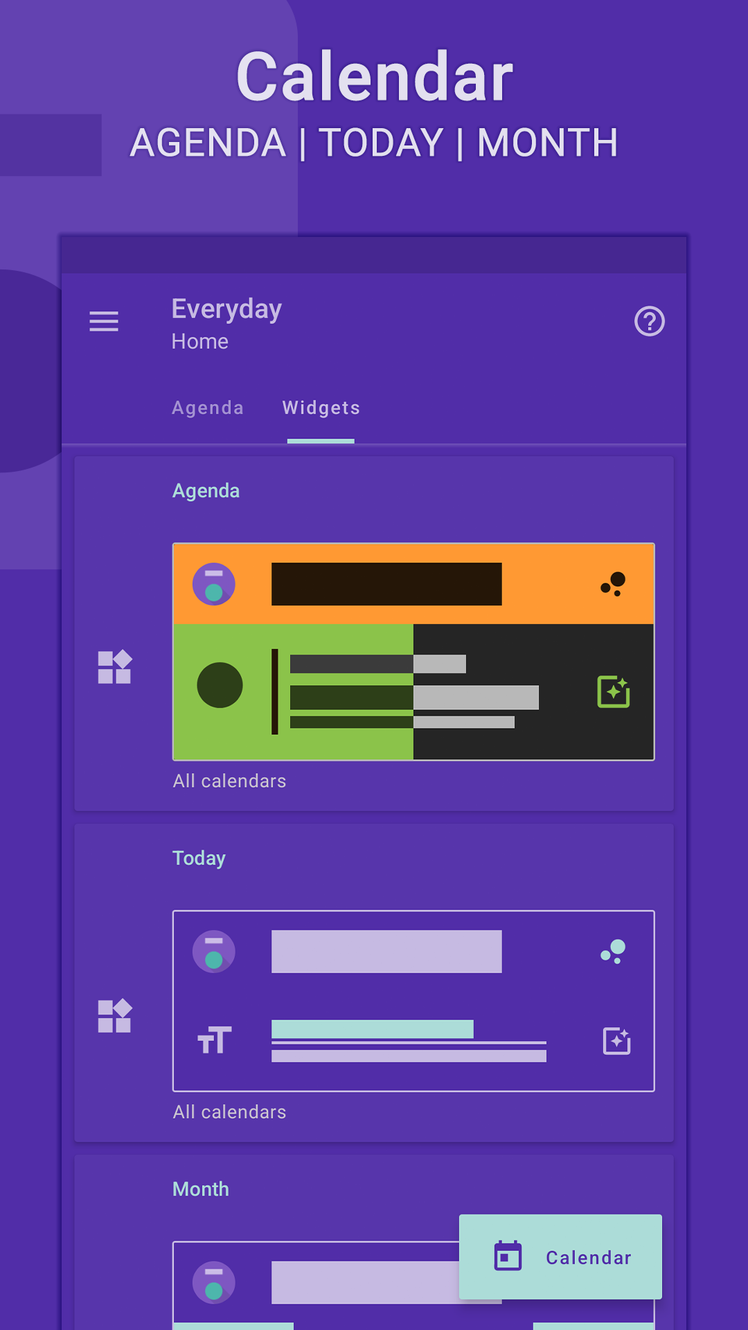 اسکرین شات 1 برنامه Everyday | Calendar Widget