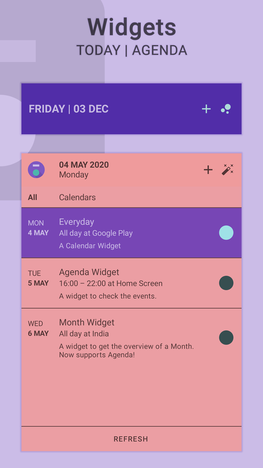 اسکرین شات 3 برنامه Everyday | Calendar Widget