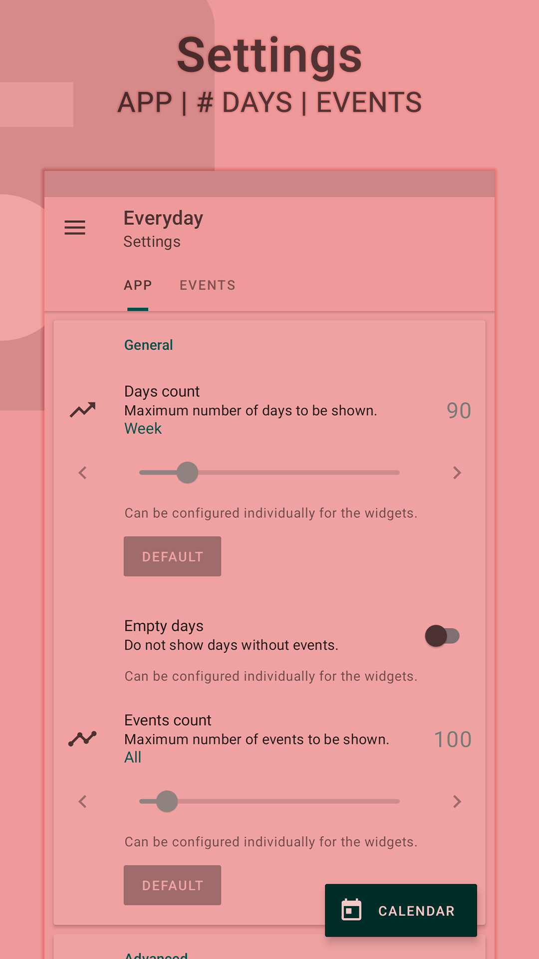 اسکرین شات 5 برنامه Everyday | Calendar Widget