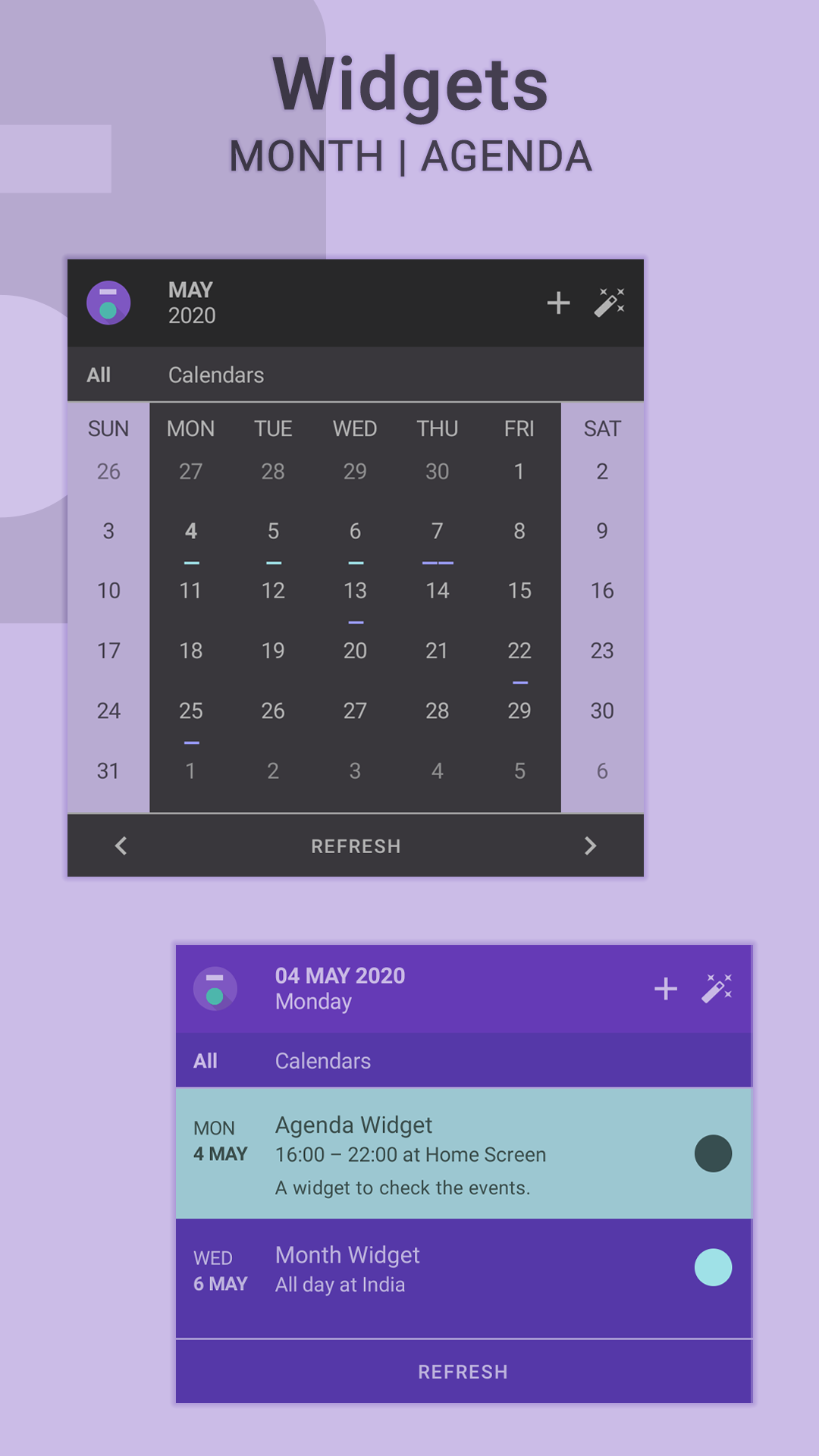 اسکرین شات 2 برنامه Everyday | Calendar Widget